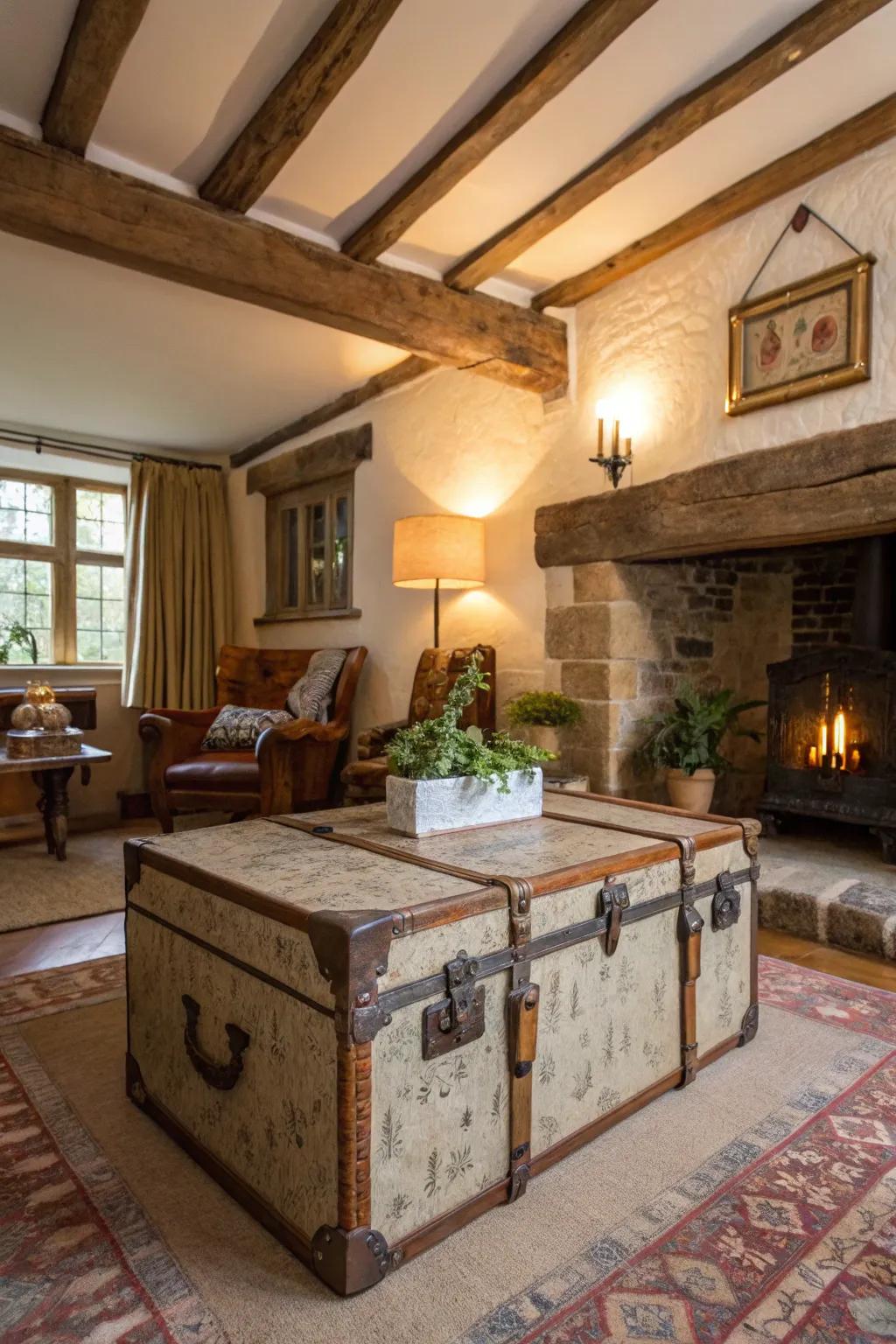 The integration of secondhand cases introduces both storage and style.