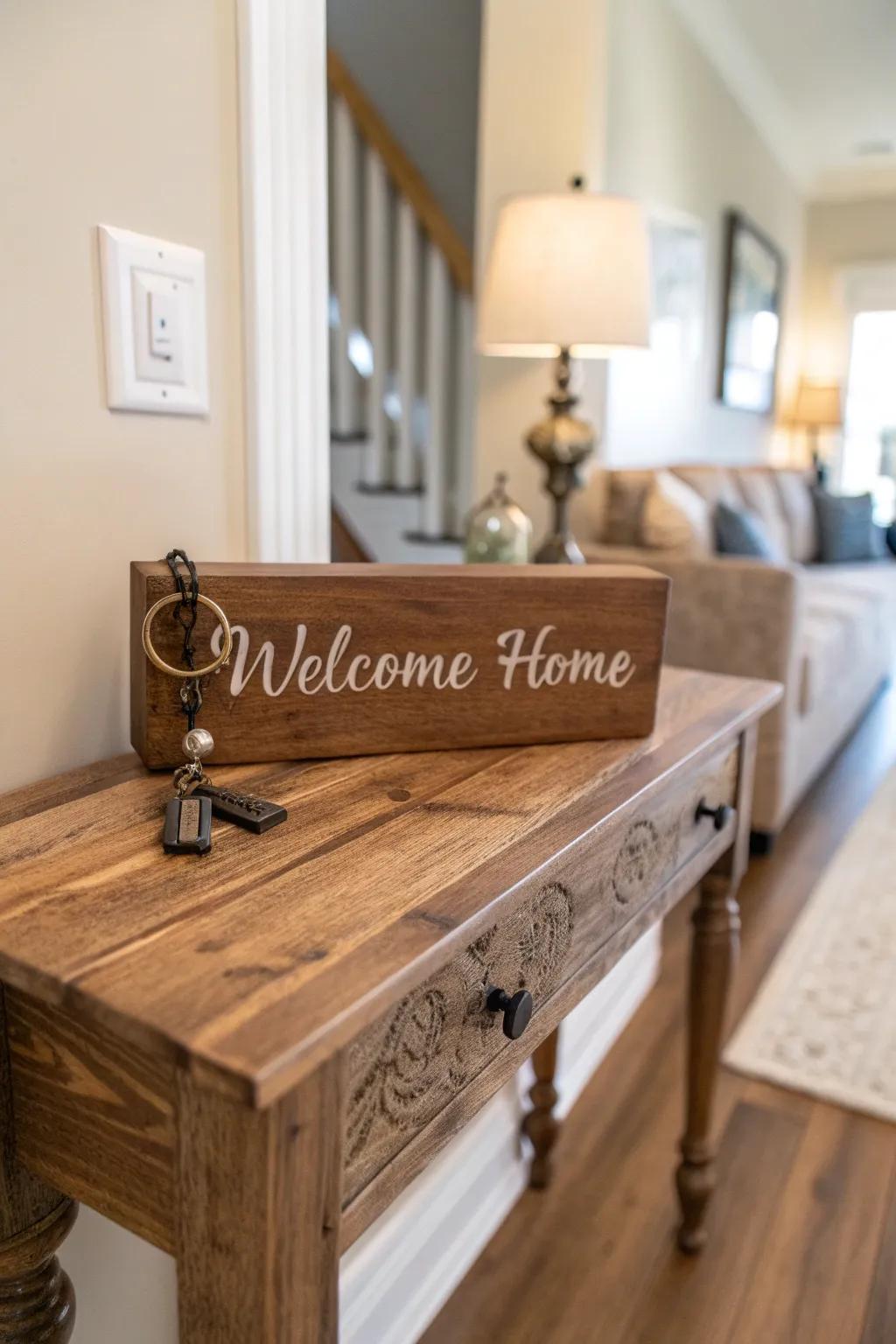 An etched key hanger is both a functional and inviting addition to any entrance.