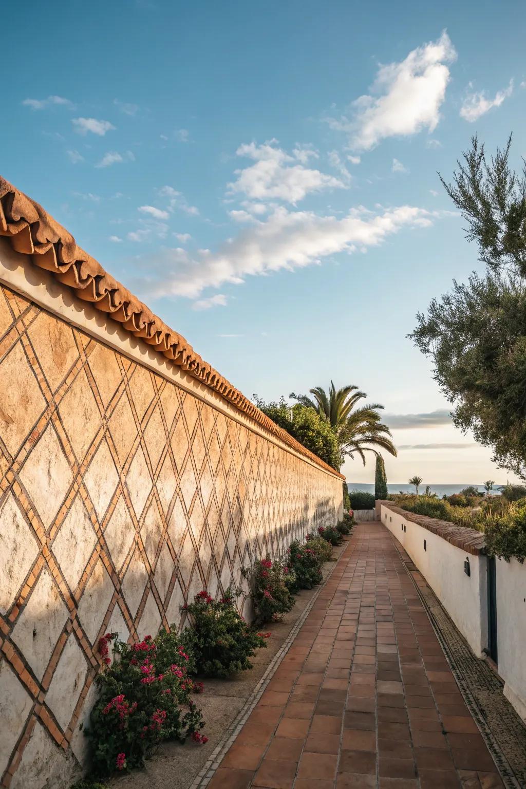 Earthenware cladding brings warmth and a Mediterranean ambiance.