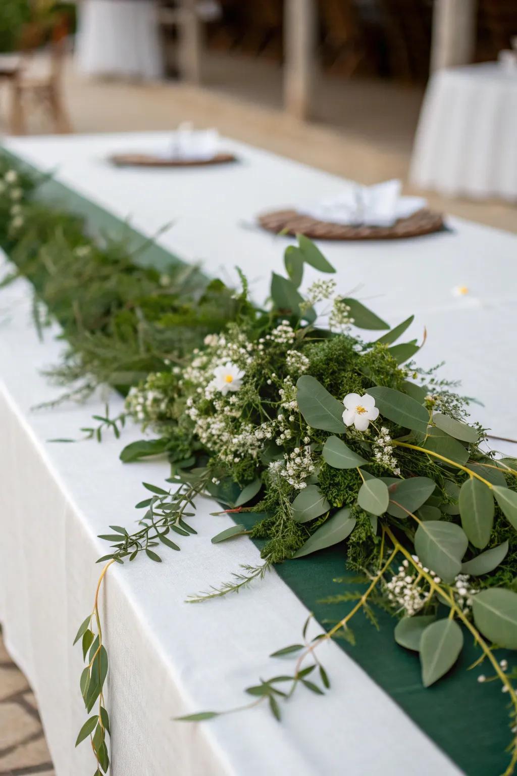 Greenery adds a refreshing touch.