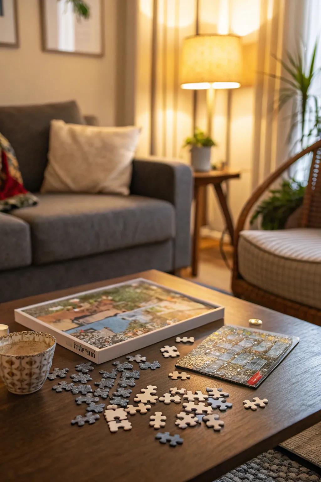 Piece together a fun evening with this engaging puzzle set.