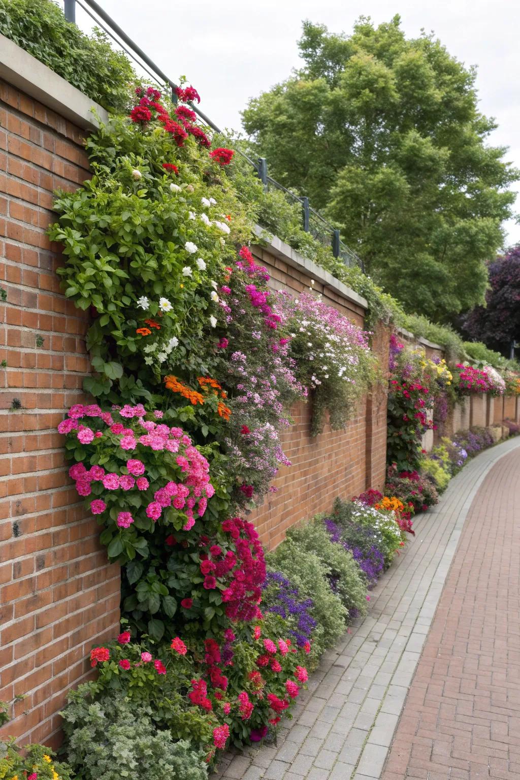 An innovative vertical garden that adds dimension to the space.
