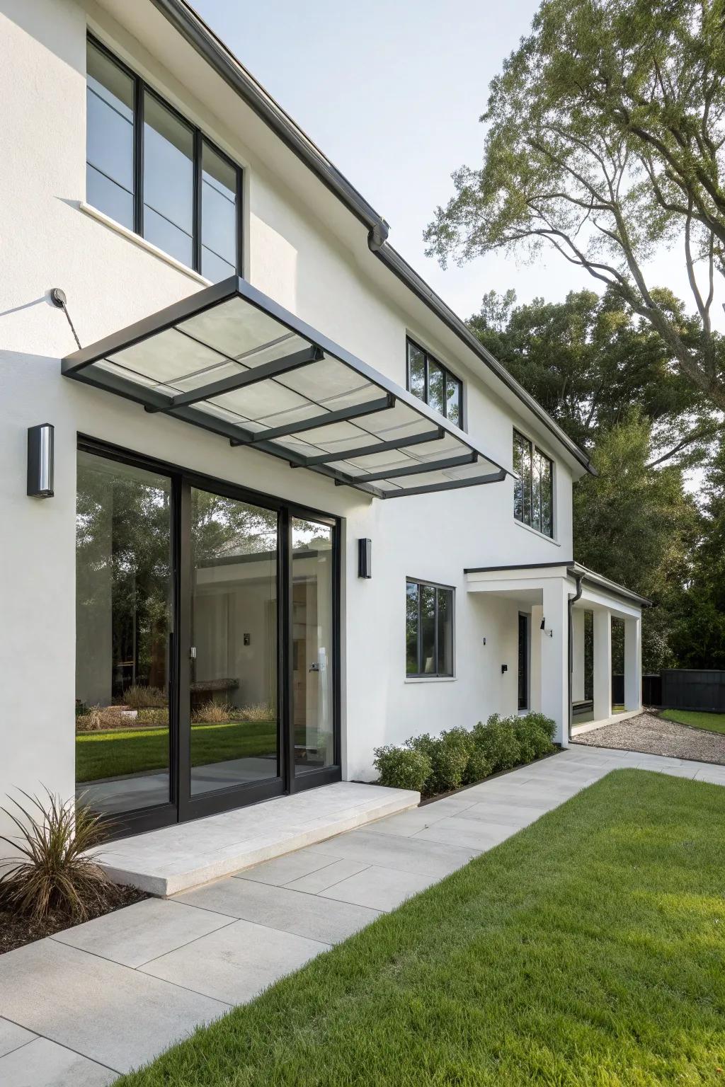 Minimalist metallic structures emphasize simplicity.