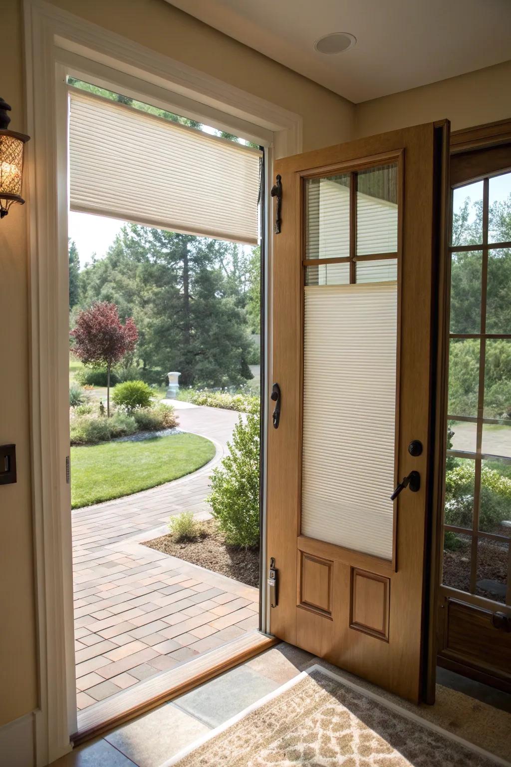 Honeycomb shades deliver both insulation and style.