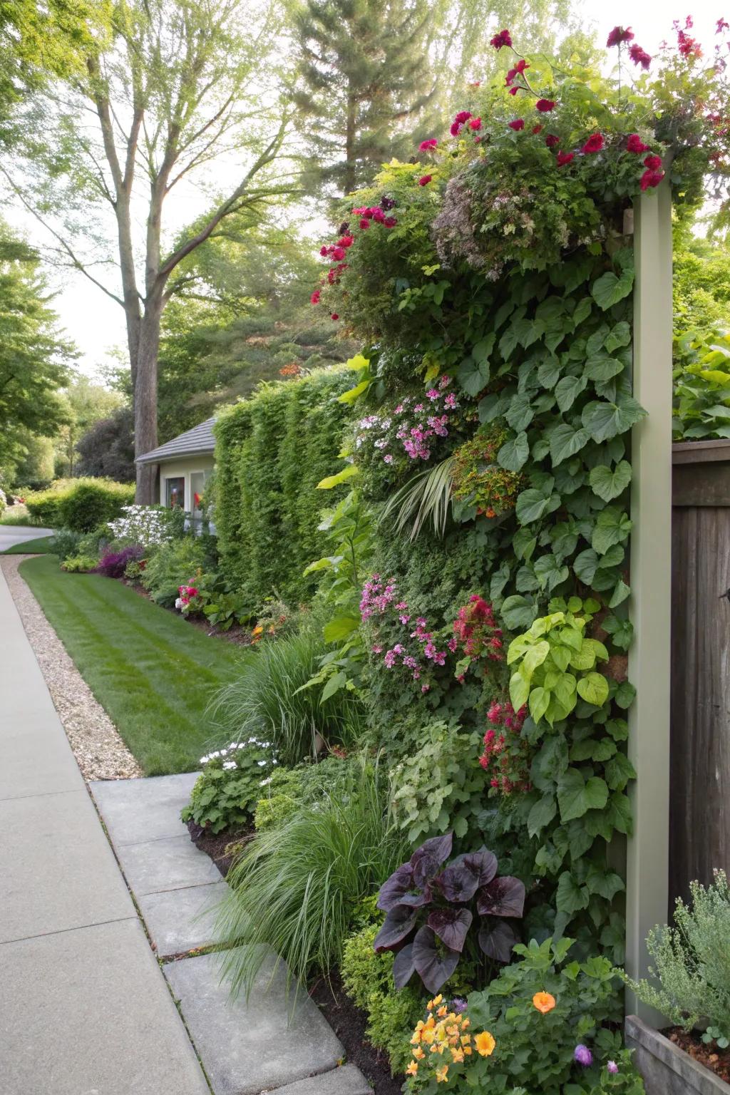 Skyward gardens optimize space while affording privacy and greenery.