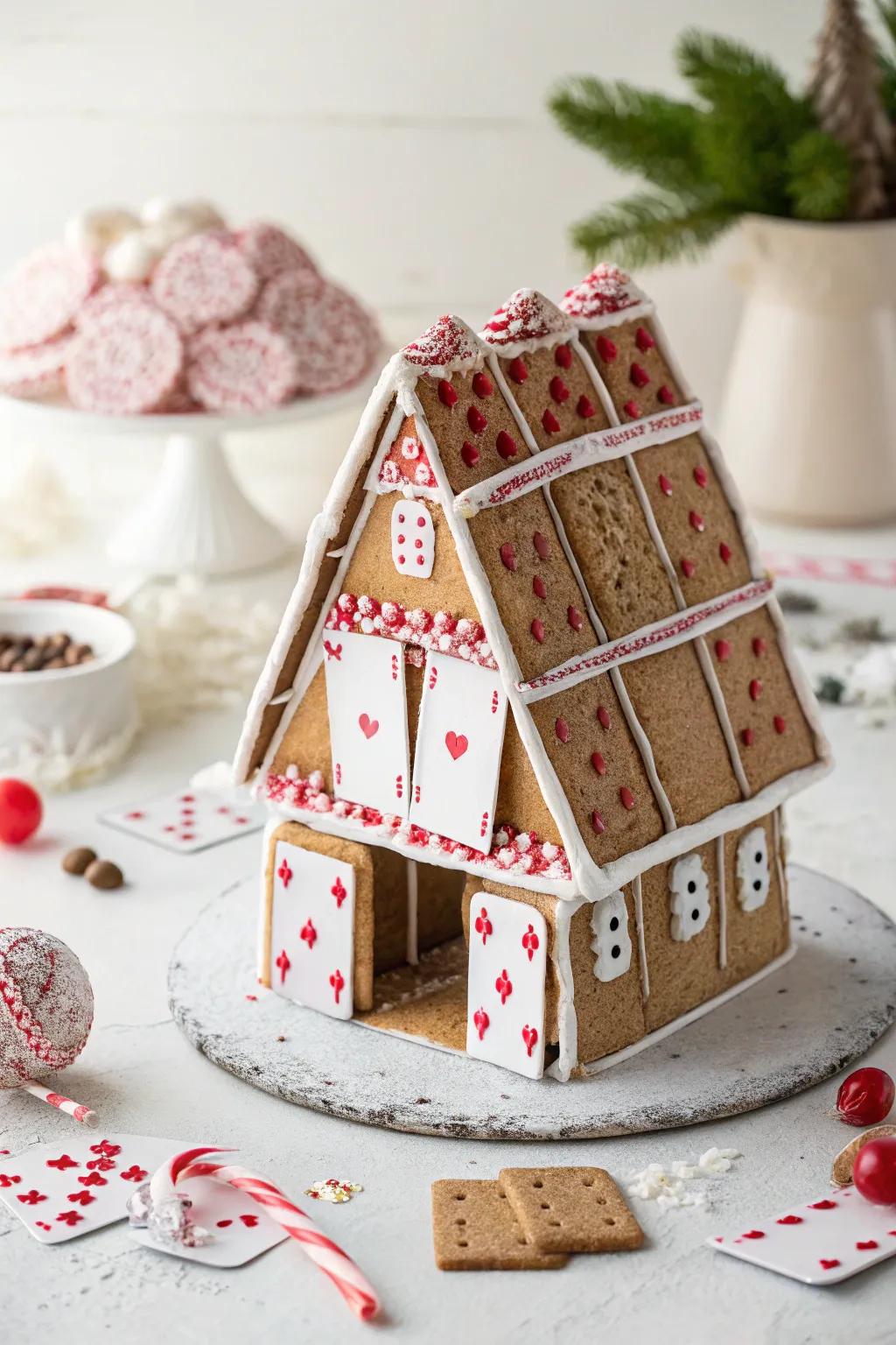 A structural gingerbread maison de cartes