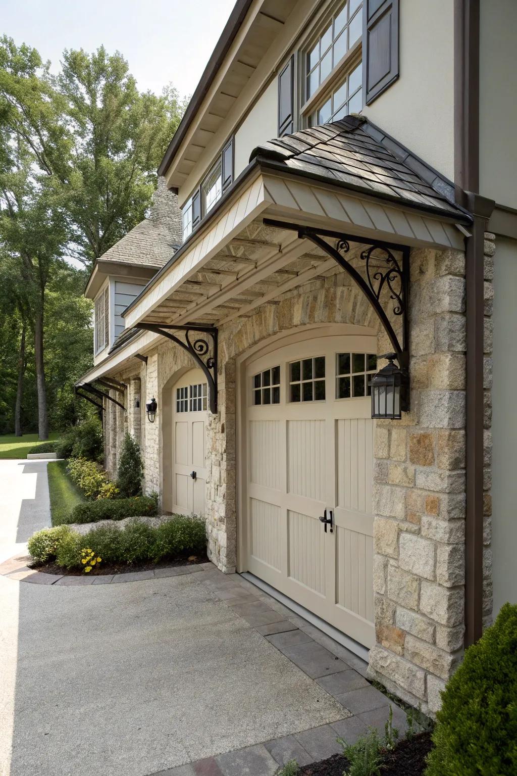 Graceful and solid stone overhead cover for eternal charm.