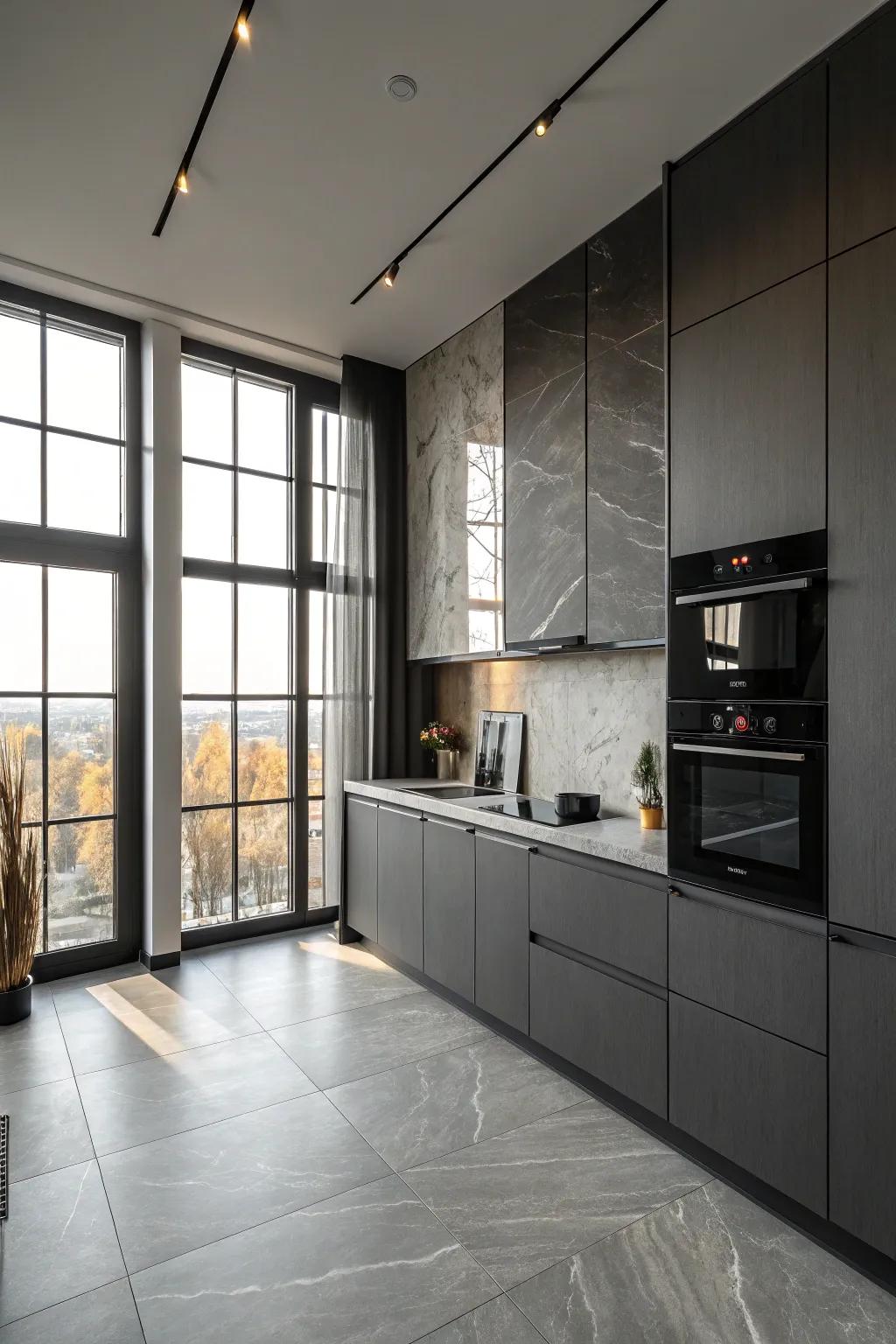 Natural radiance enhances the kitchen's inviting charm.