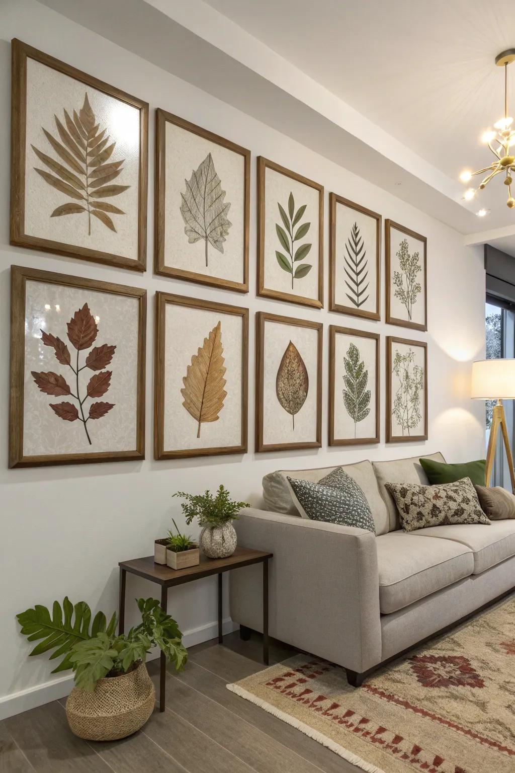 Encase pressed foliage arts for a hint of refinement.