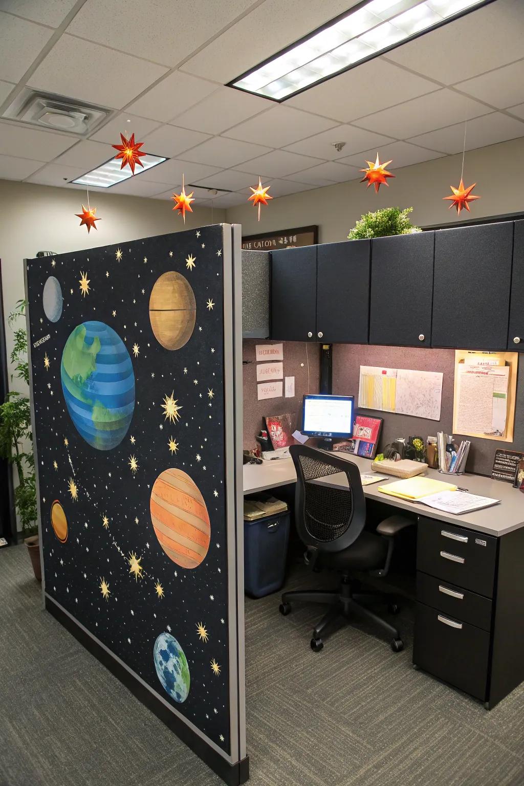 Discover the cosmos with a cosmic expedition theme that sparkles vividly.