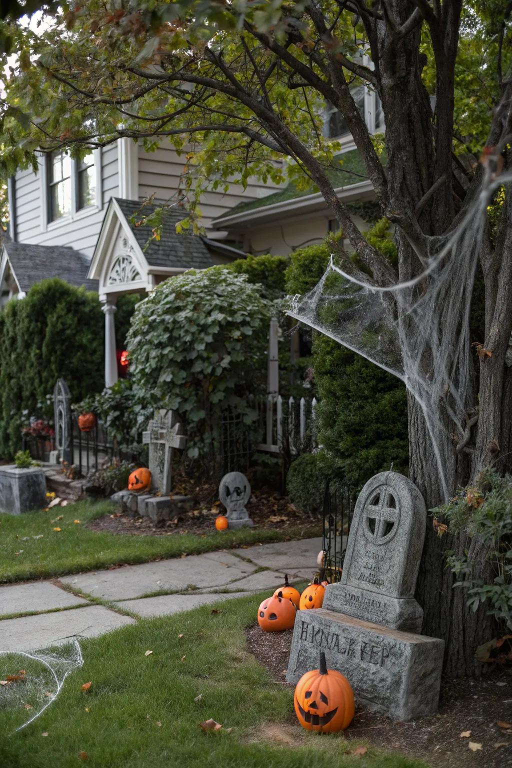 Incorporate inherent compositions for an authentic graveyard sensation.