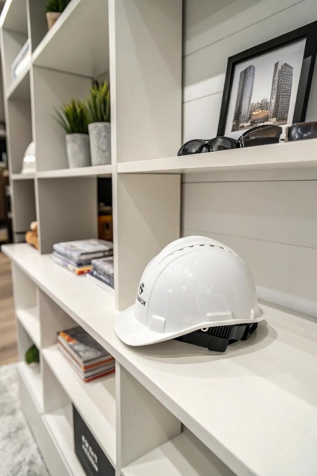A safety helmet with a sleek and contemporary minimalist design.