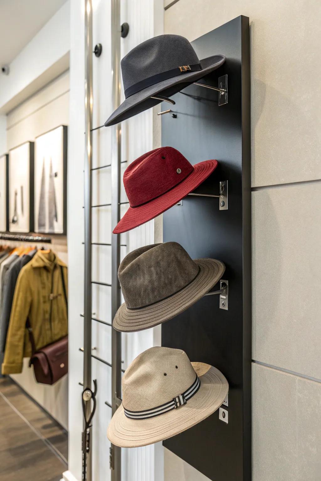 Wall-affixed hat stands maintain your area tidy and fashionable.