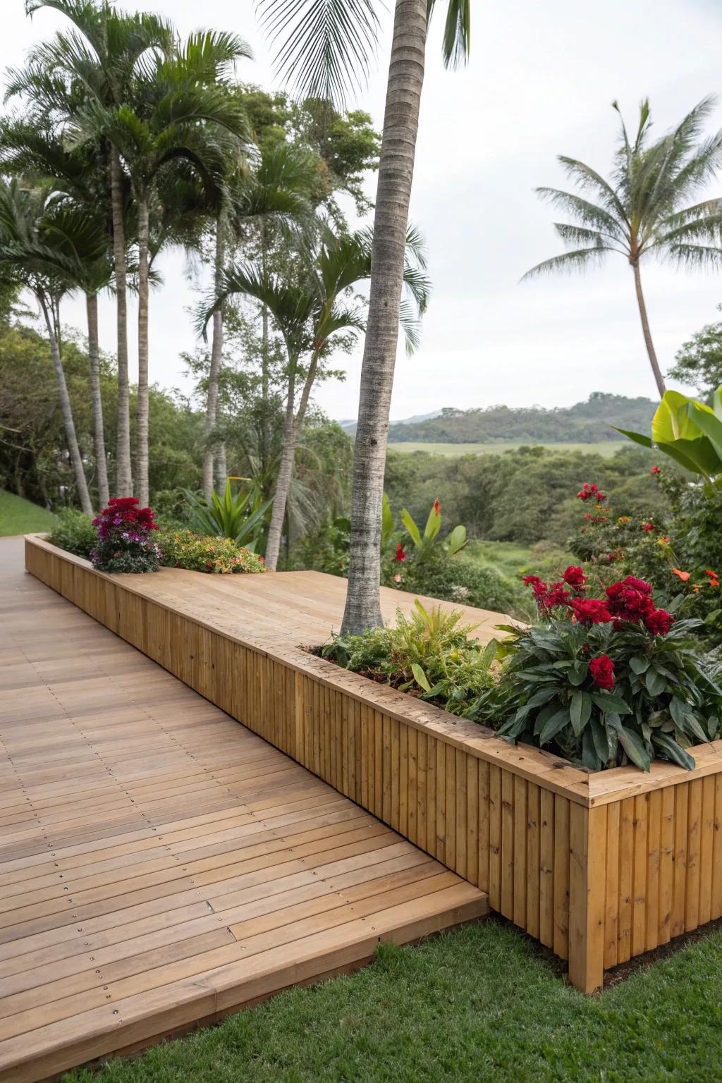 Bamboo skirting presents a sustainable and exotic vibe.