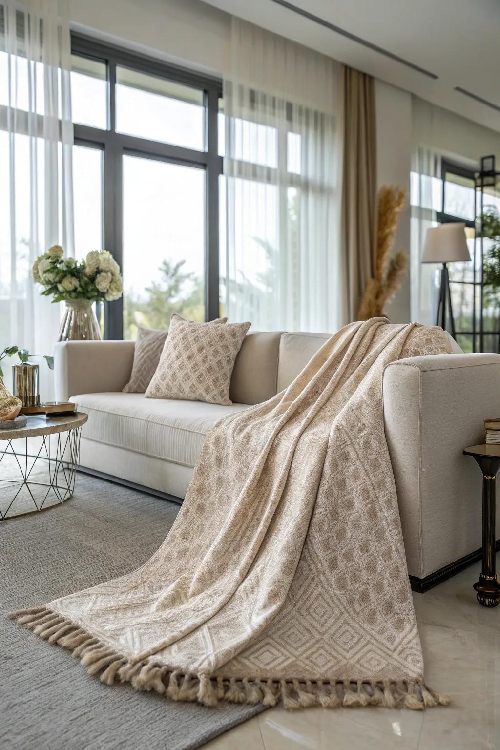 A cozy comfort blanket that adds texture and warmth.