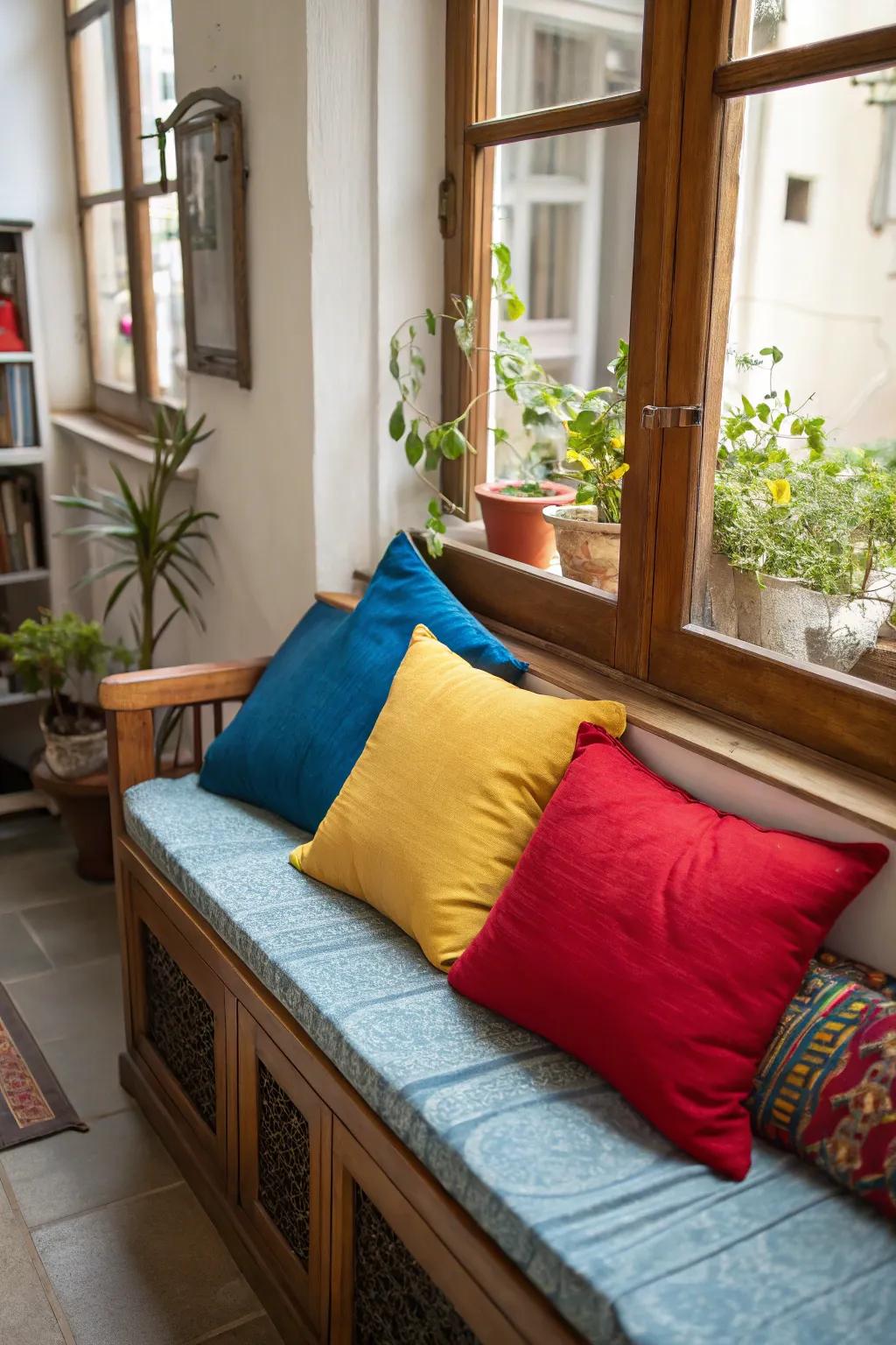 Corner seats establish inviting spots for relaxation.