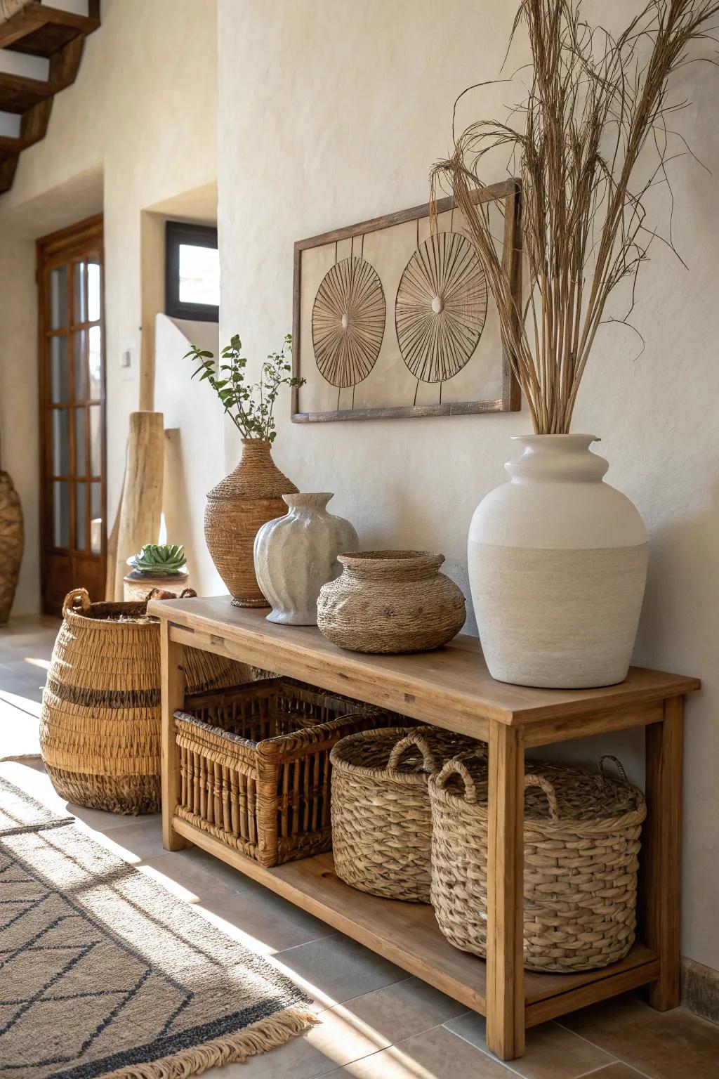 Textured decorations enhance the cozy seasonal vibe.