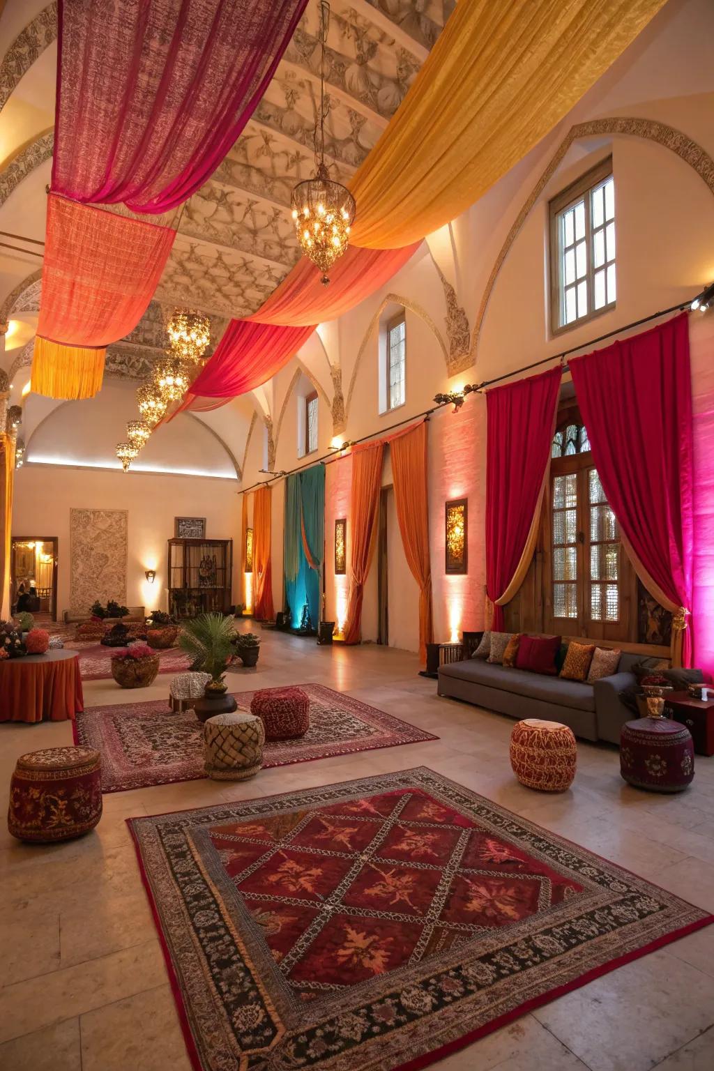 The use of tone and texture enriches the personality of expansive rooms.