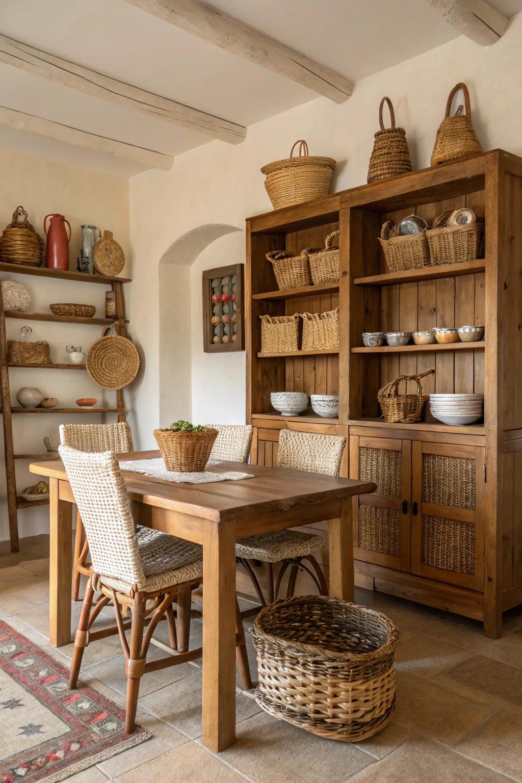 Natural materials inject warmth and texture into your design.