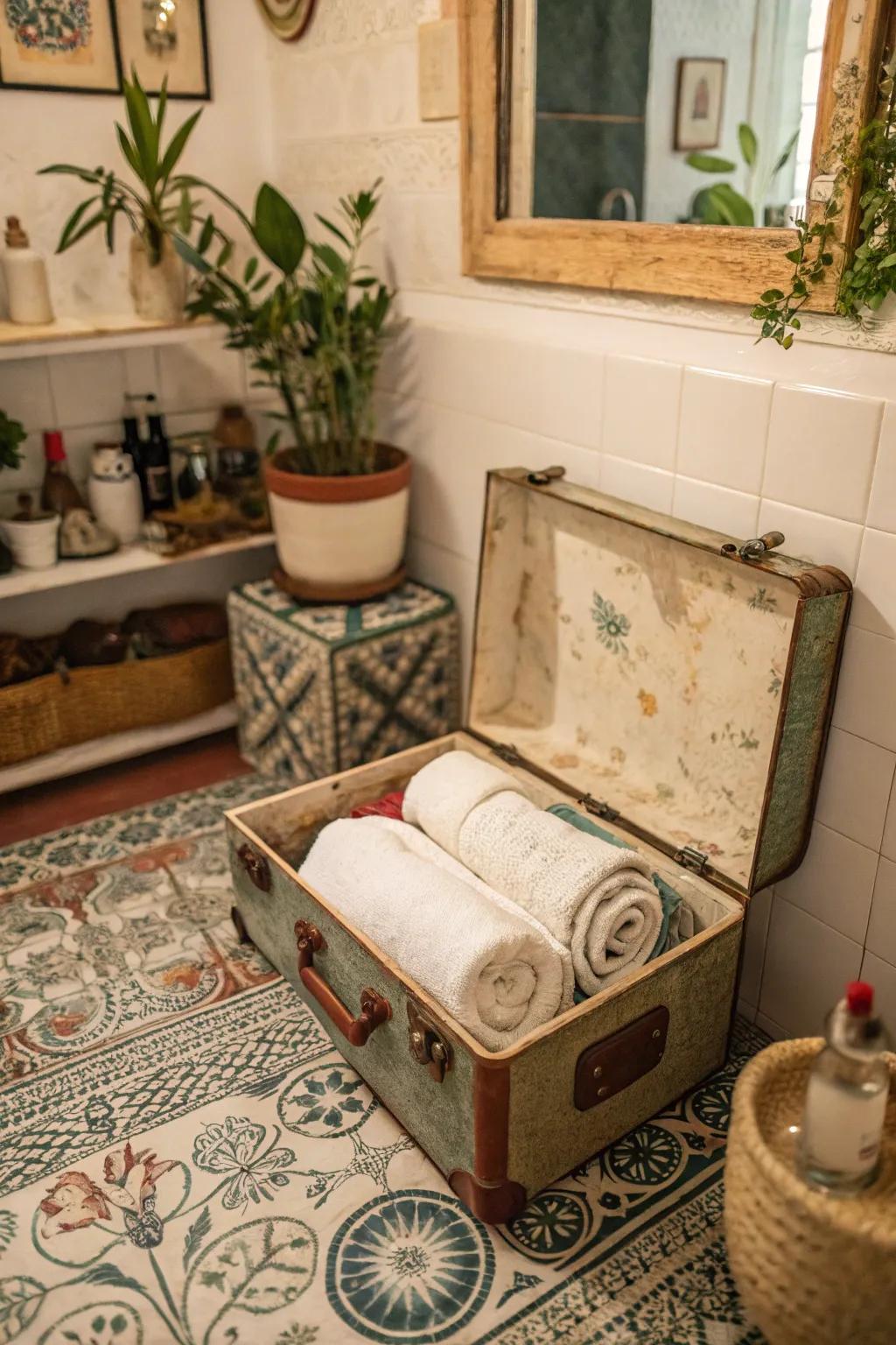 A heritage baggage piece incorporates charm and functionality into textile archiving.