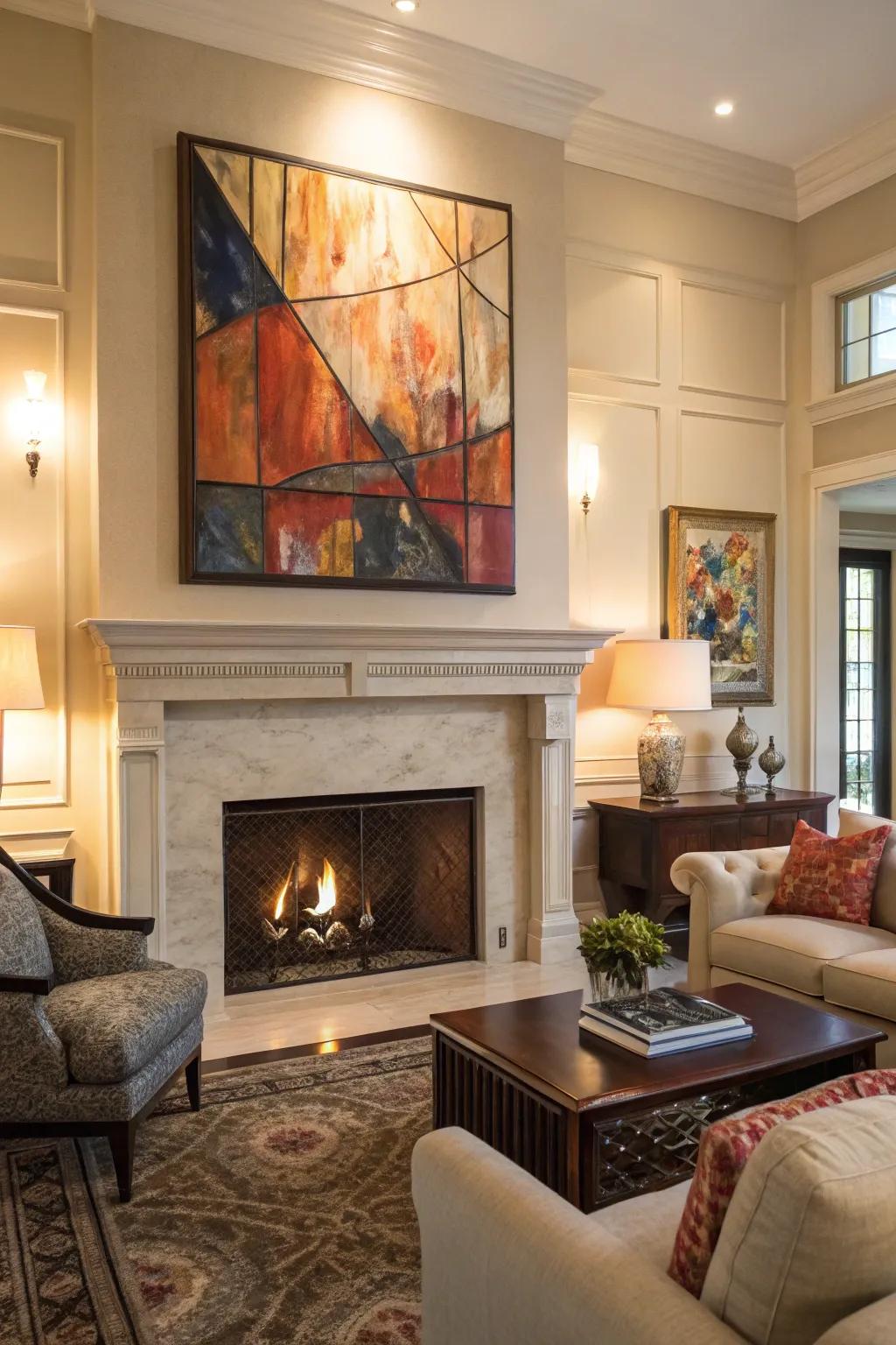 Big art may become the centerpiece of any room.
