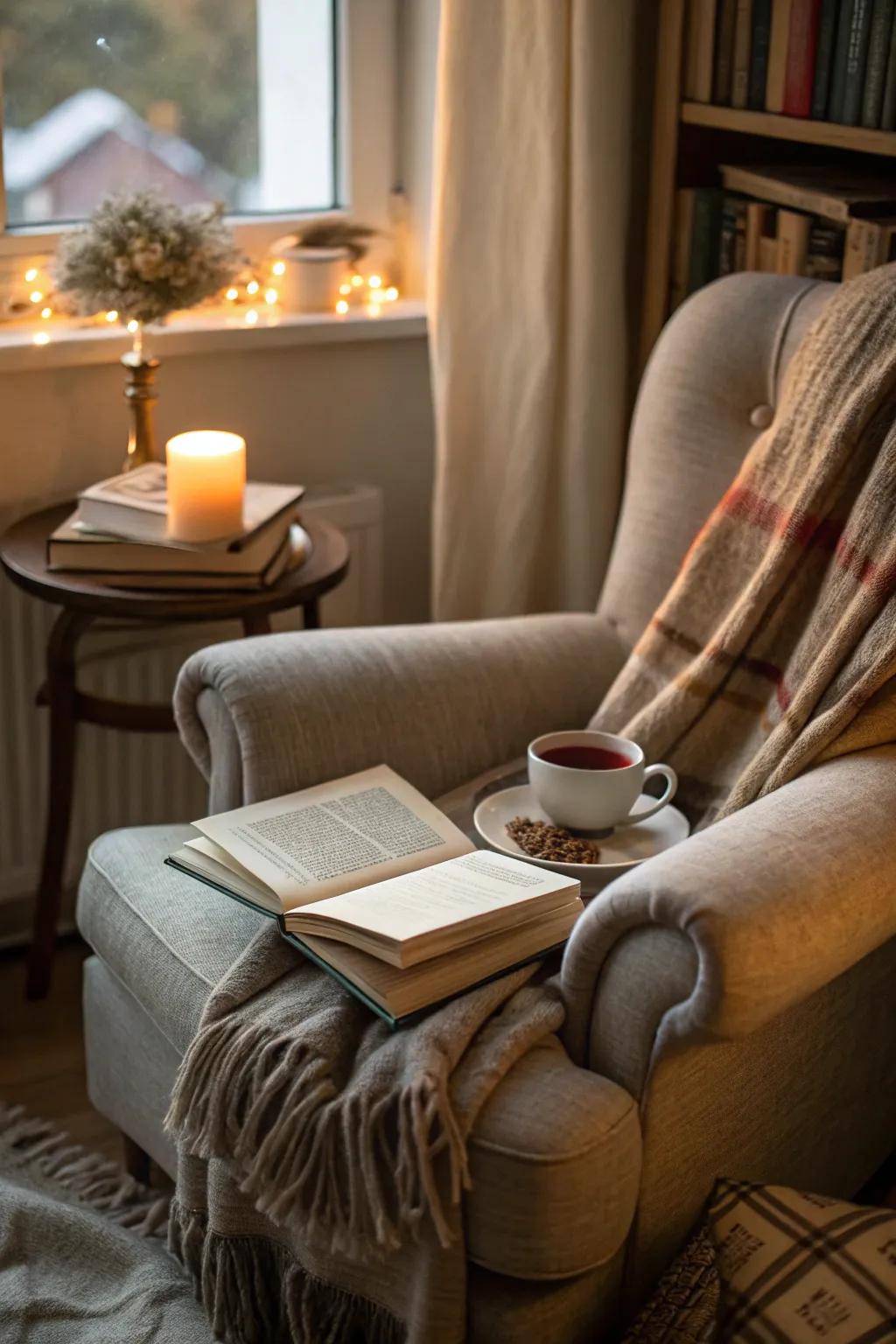 A corner is a prime retreat in winter.