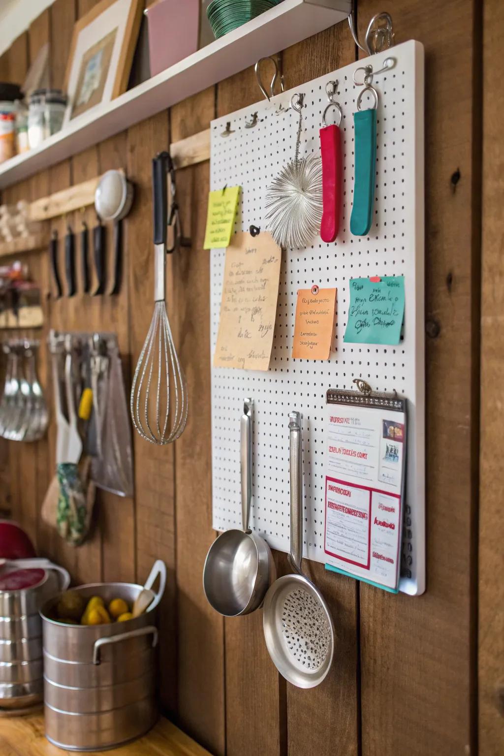 A modular board offers a customizable and practical space for organization.