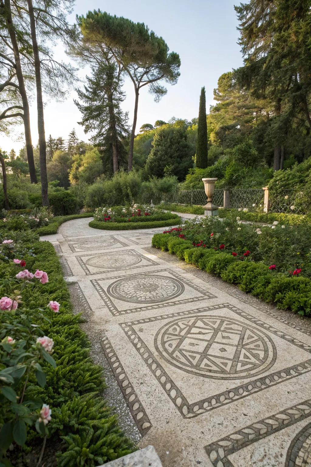 Themed boulder layouts transform garden spaces into art pieces.