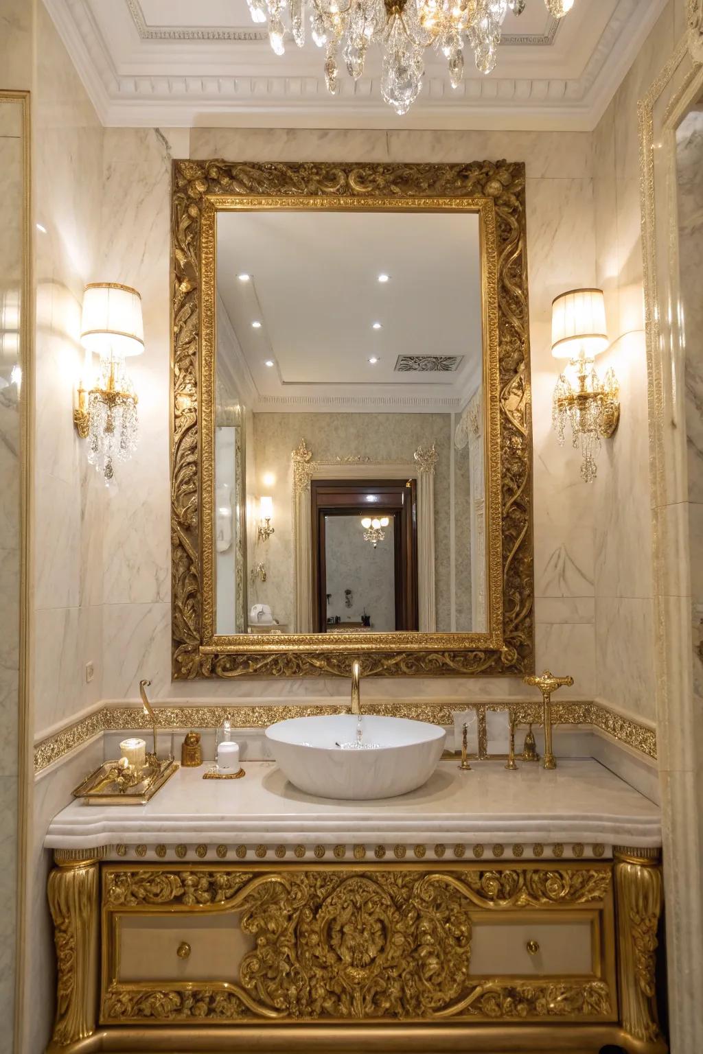 Gilded edges bring a hint of luxury and class to mirrors.