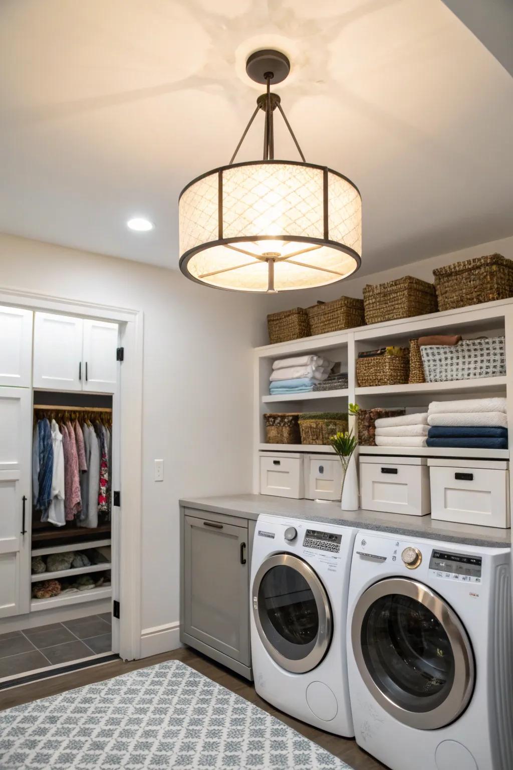 Close-to-ceiling fixtures add style to rooms with low ceilings.