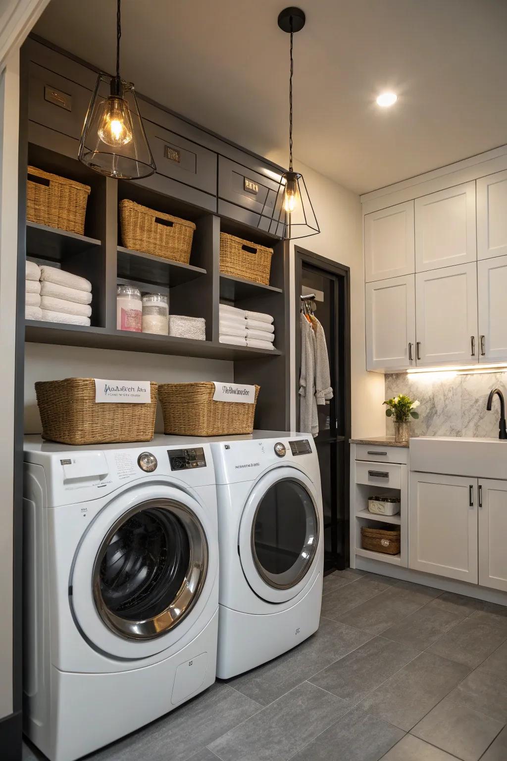 Bright lighting simplifies washing tasks.