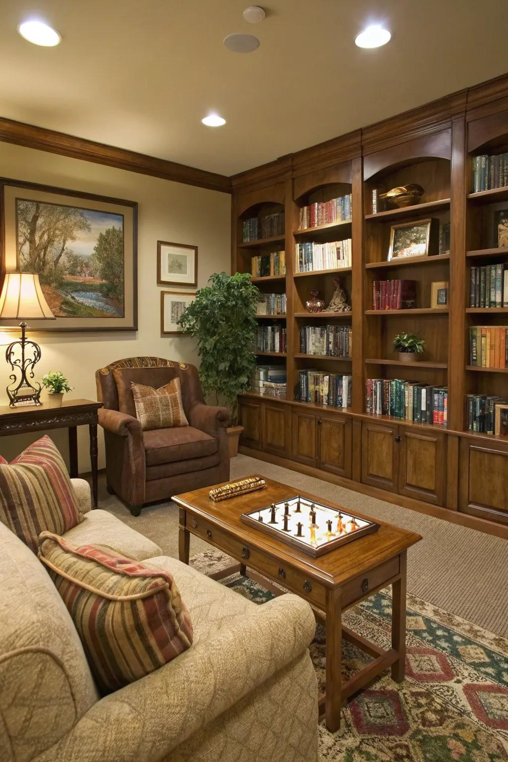 A versatile library space that serves multiple functions.