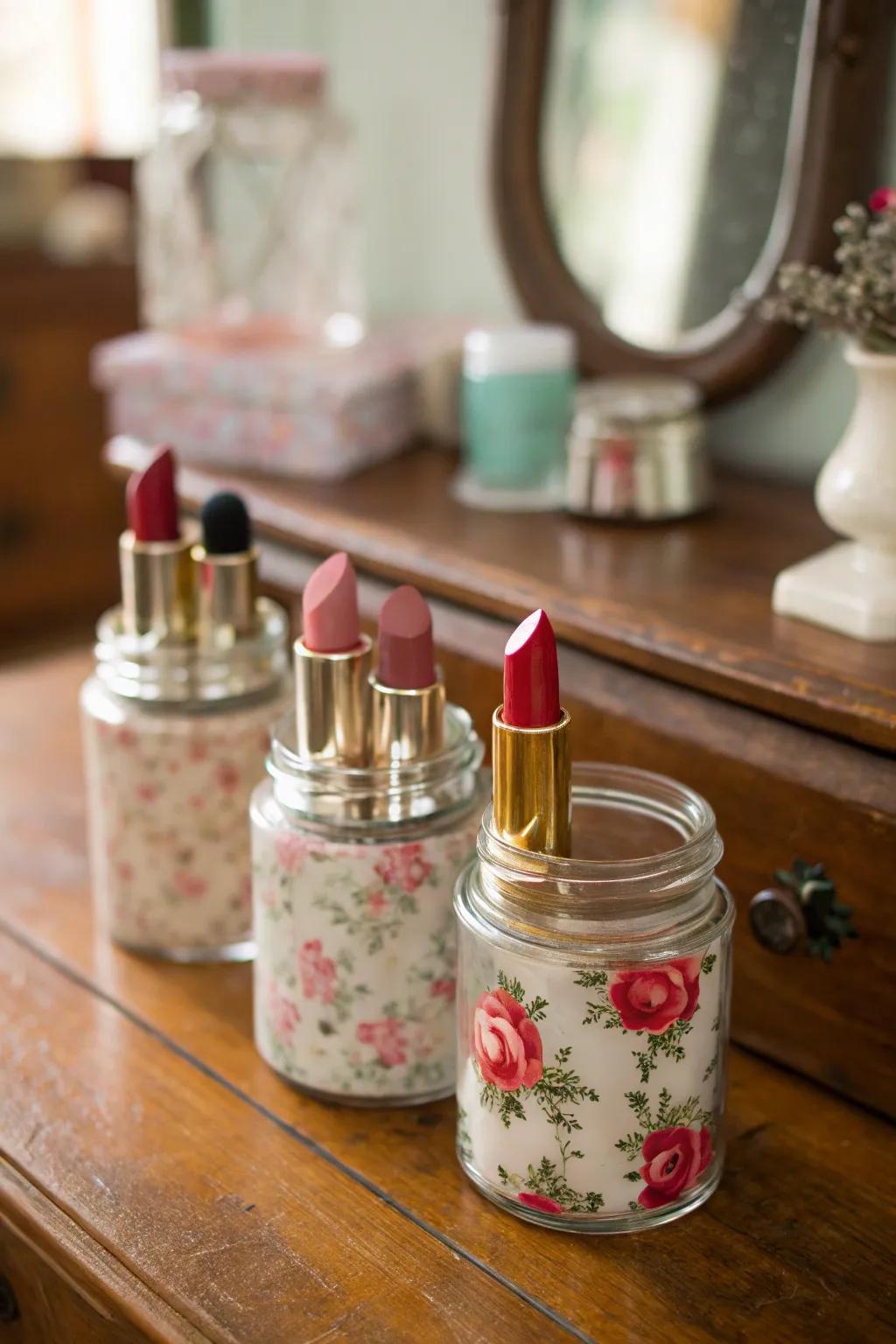 Add charm with classic glass container storage.