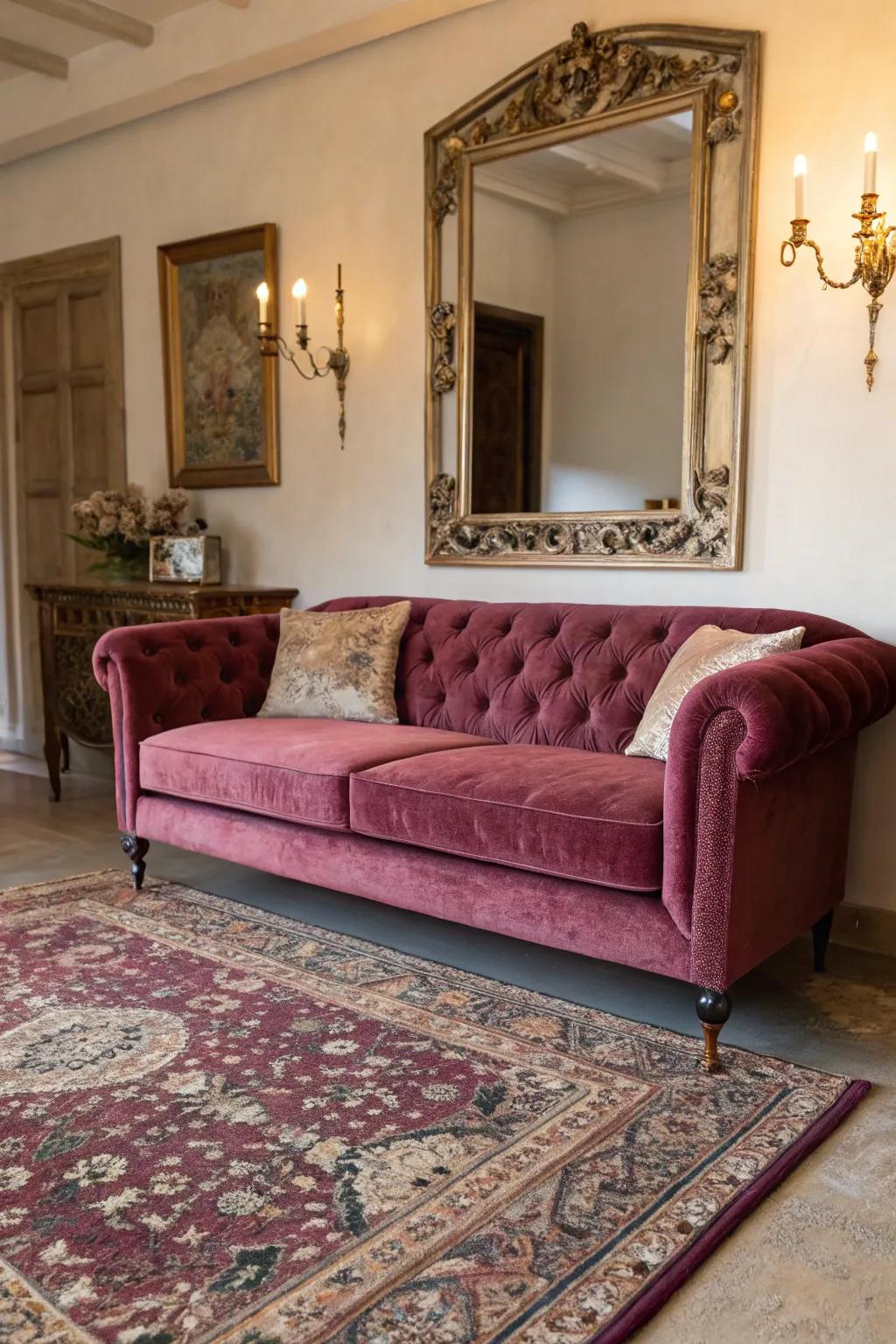Elegant plush couch for a touch of luxury.