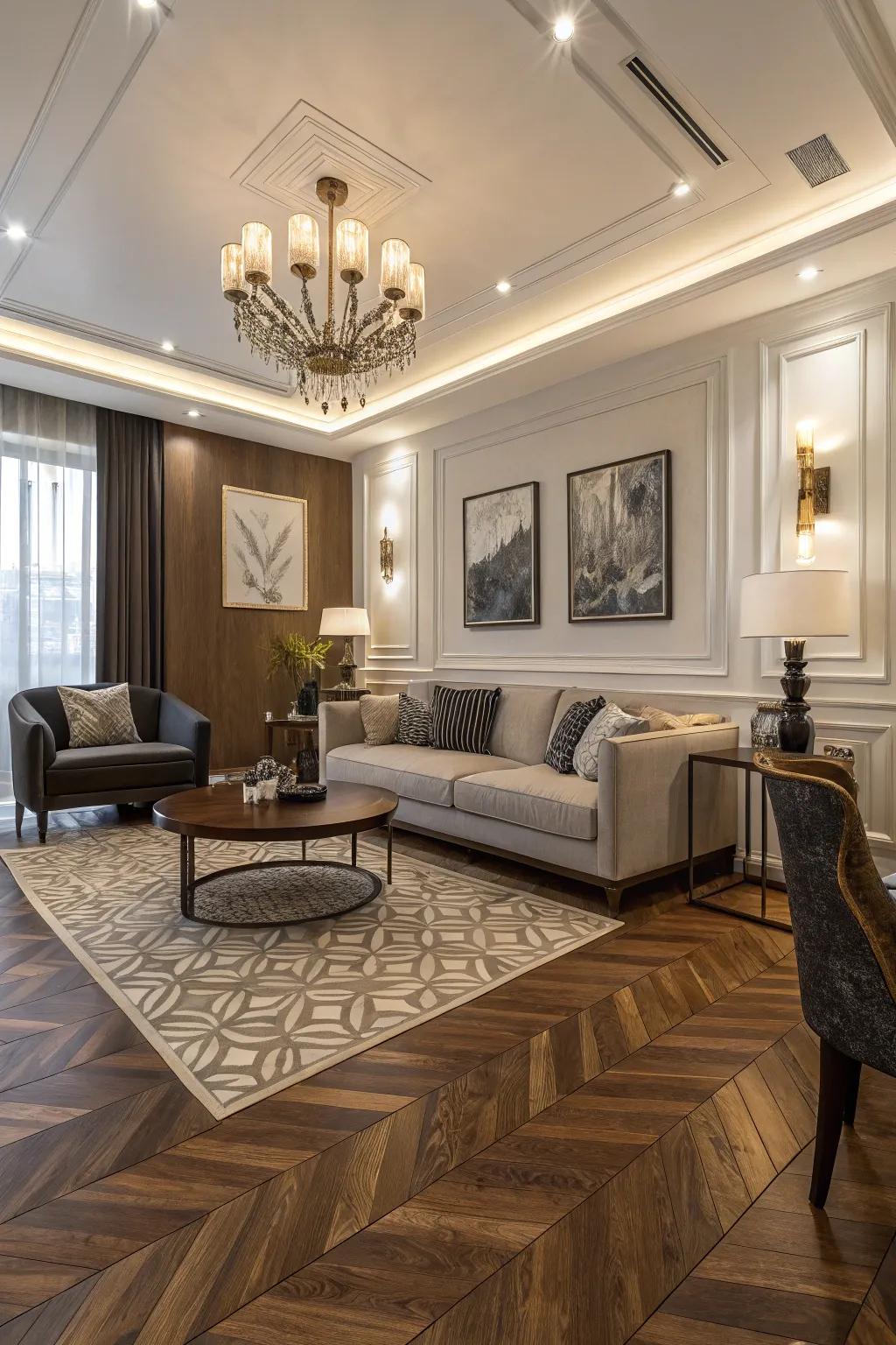 Engineered wood enables imaginative patterns, introducing architectural interest.