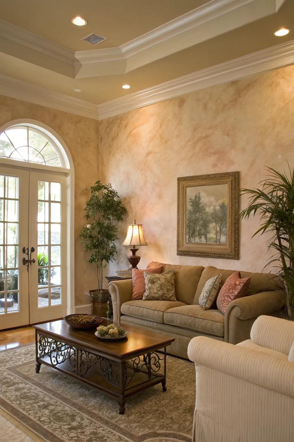 Venetian stucco adds a timeless sophistication to your space.