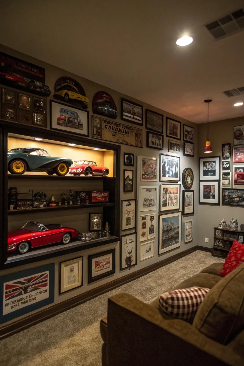 A collection display wall transforms your collection into an artistic display.