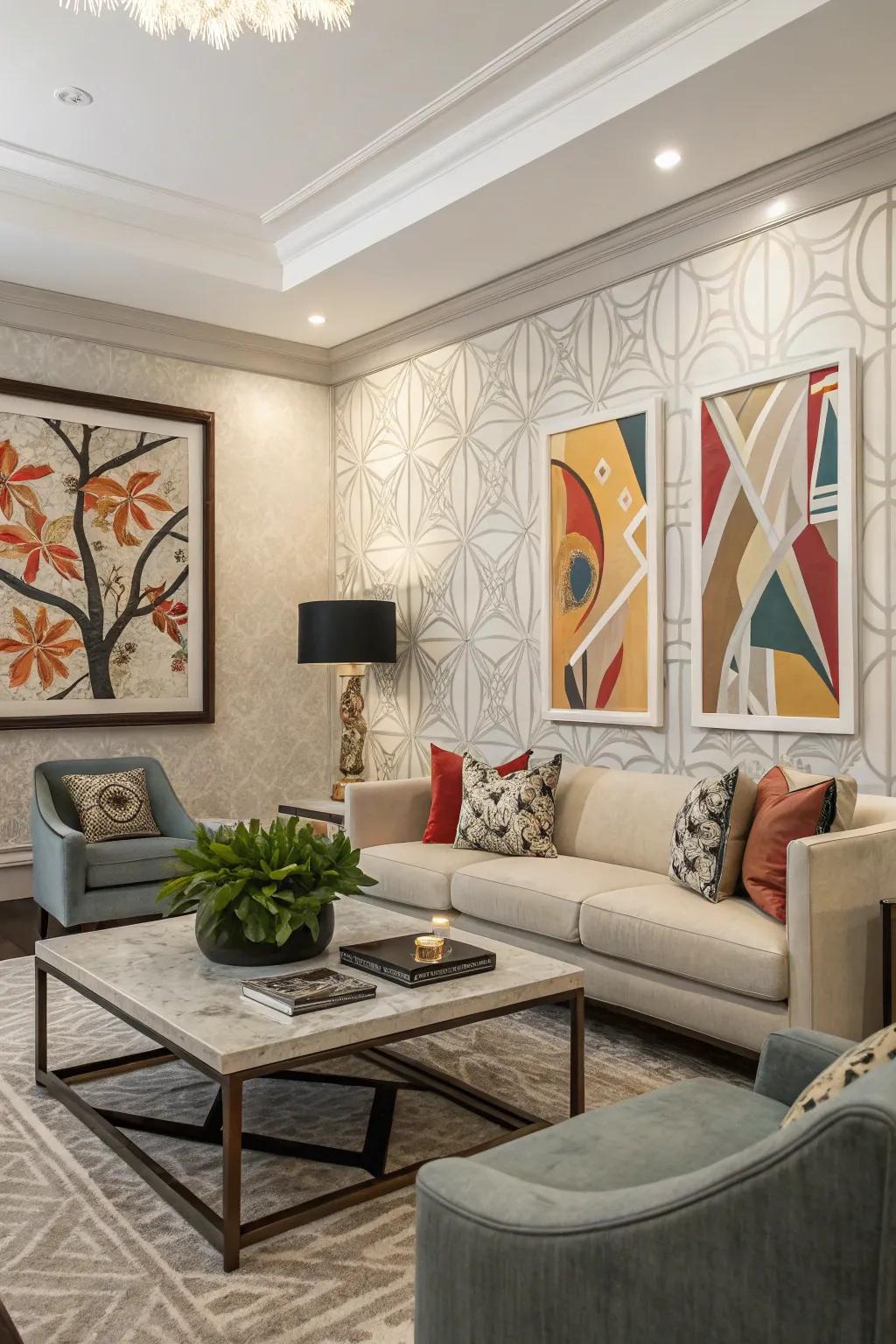 Abstract wallpaper delivers a dynamic aesthetic.