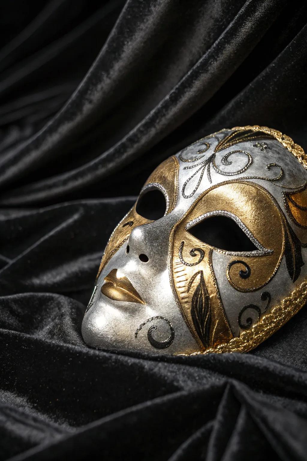 Metallic finishes give veils a luxurious shine.