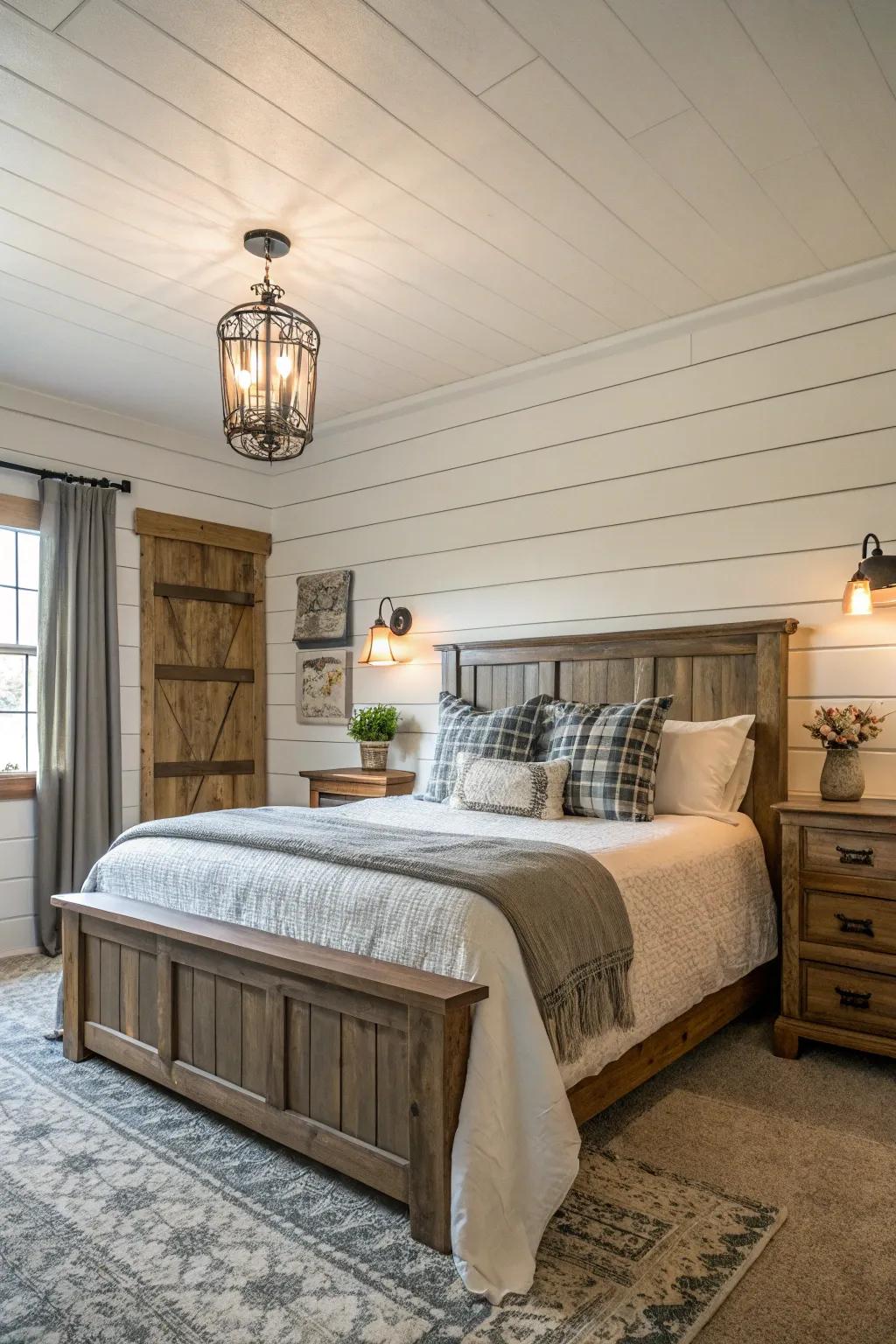 Timeless farmhouse essence emphasized with a planking highlight wall