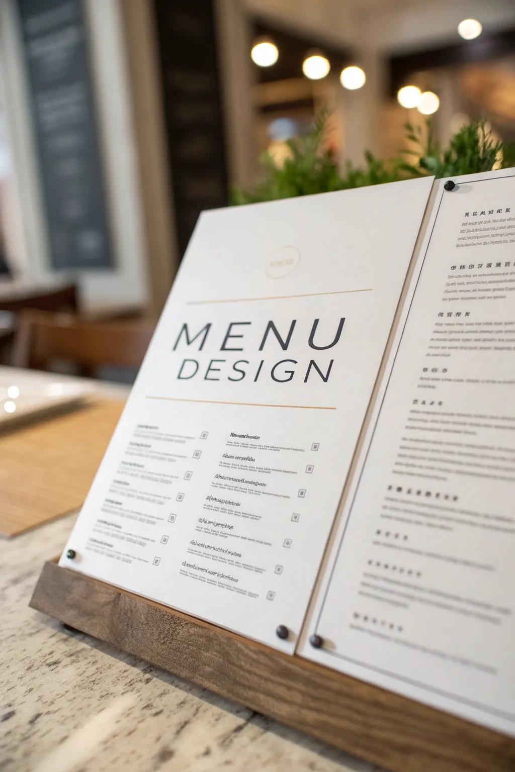 Empty space: the unsung champion of tidy and inviting menu layout.