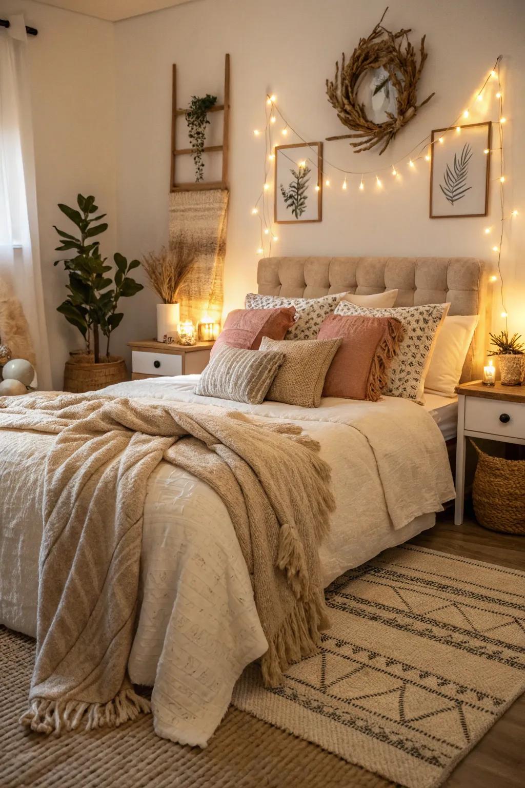 Cozy elements make your bedroom a welcoming retreat.