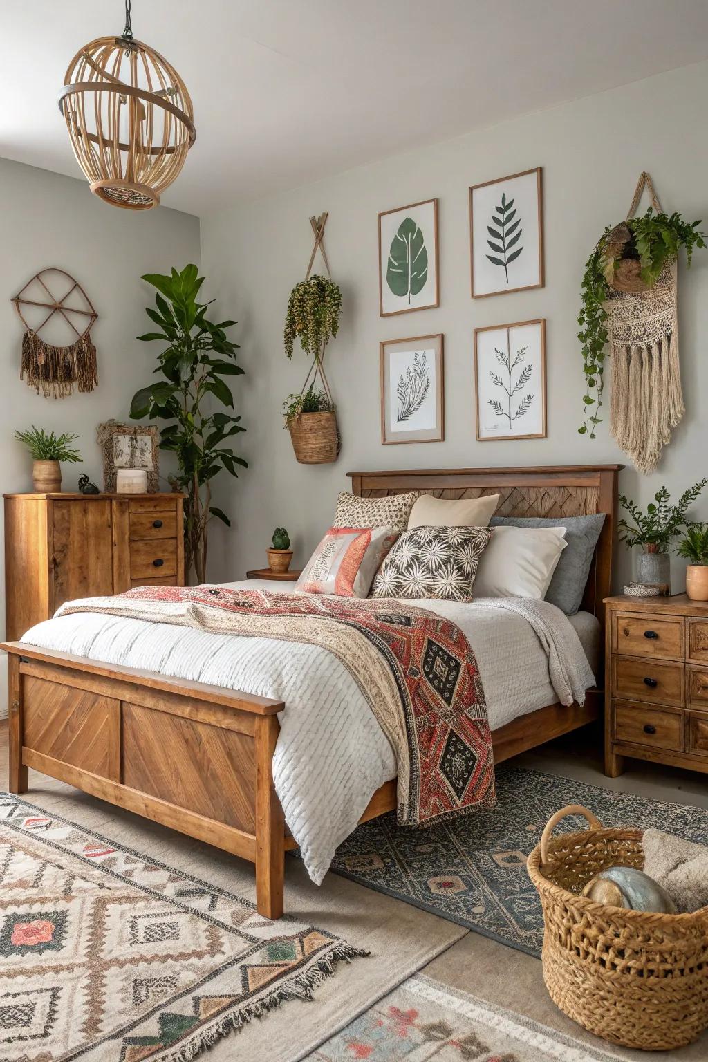 An assorted mix of styles adds unique charm.