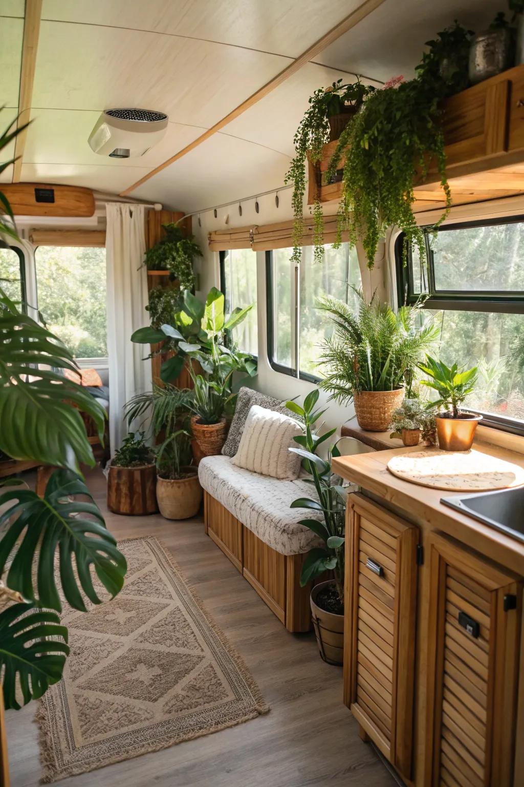 Eco-friendly features like plants and timber add warmth and vibrancy to your home.