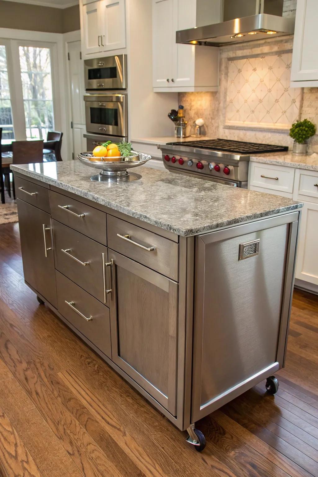 With a granite-top island, luxury and practicality come together.