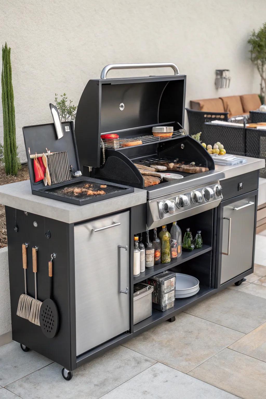 Modular BBQ islands deliver flexible functionality.