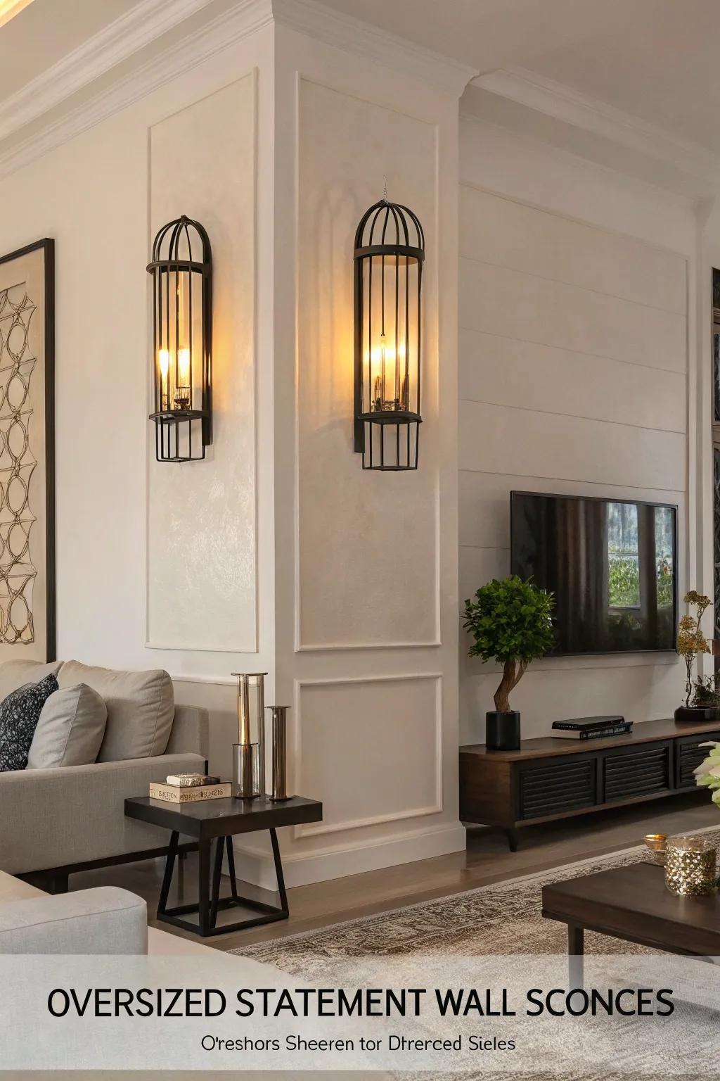 Oversized sconces make a striking statement in your design.