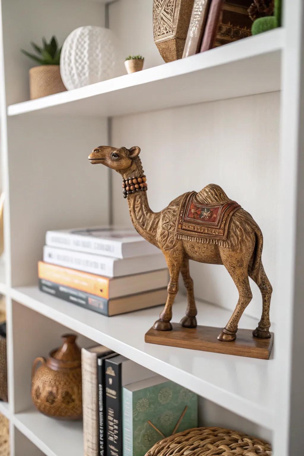 A delightful camel figure adding a touch of Morocco to your decor.