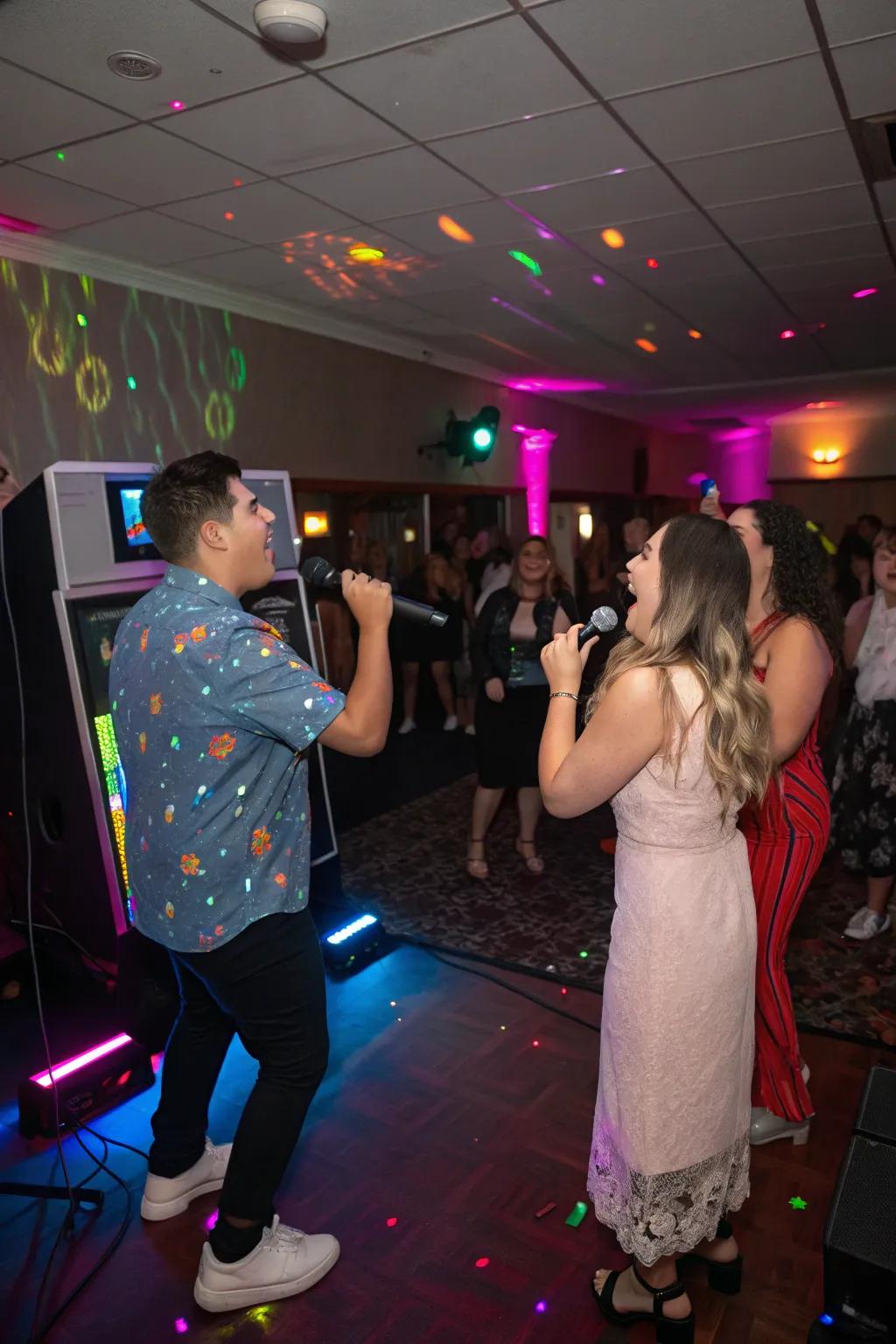 Unleash your inner pop star through an entertaining vocal performance face-off.