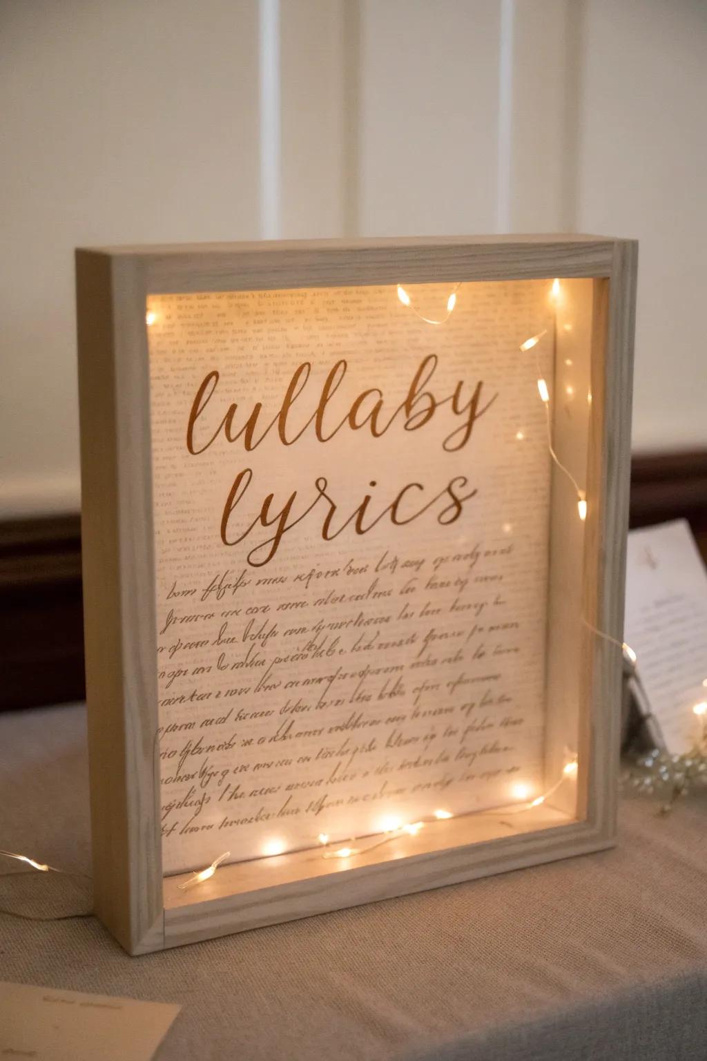 Words of comfort and love, captured in a lullaby.